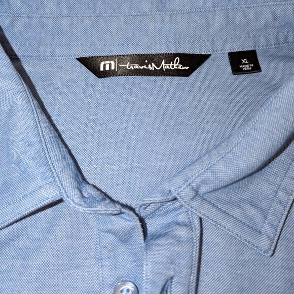 Travis Mathew Men’s | Pima Cotton Blend "Baumen Around" Golf Polo Blue Palm | XL - Picture 8 of 14